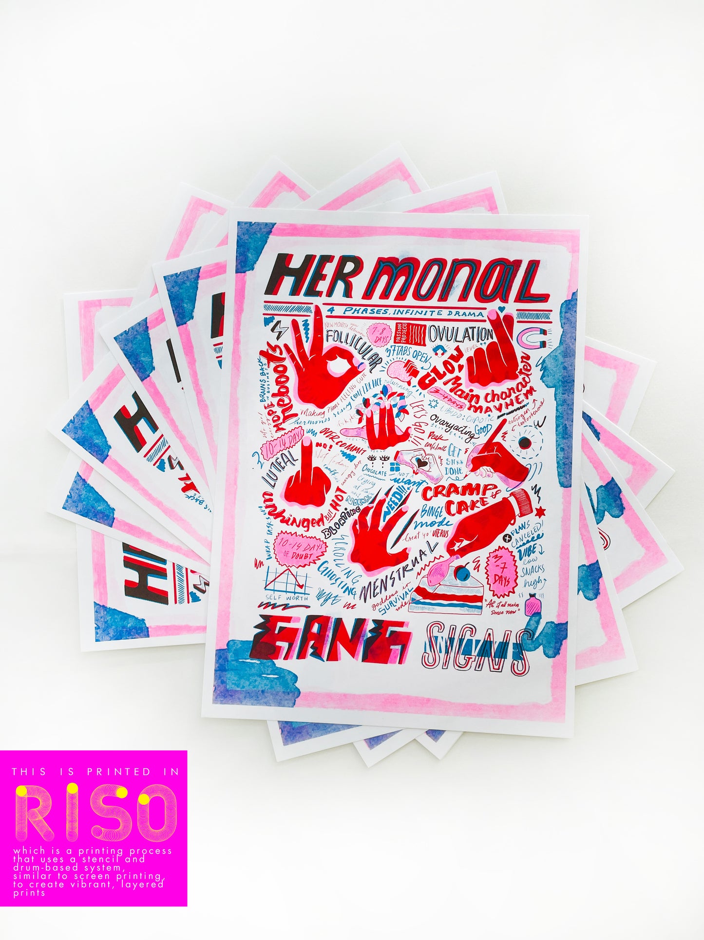 Hermonal Gang Signs - Riso Print